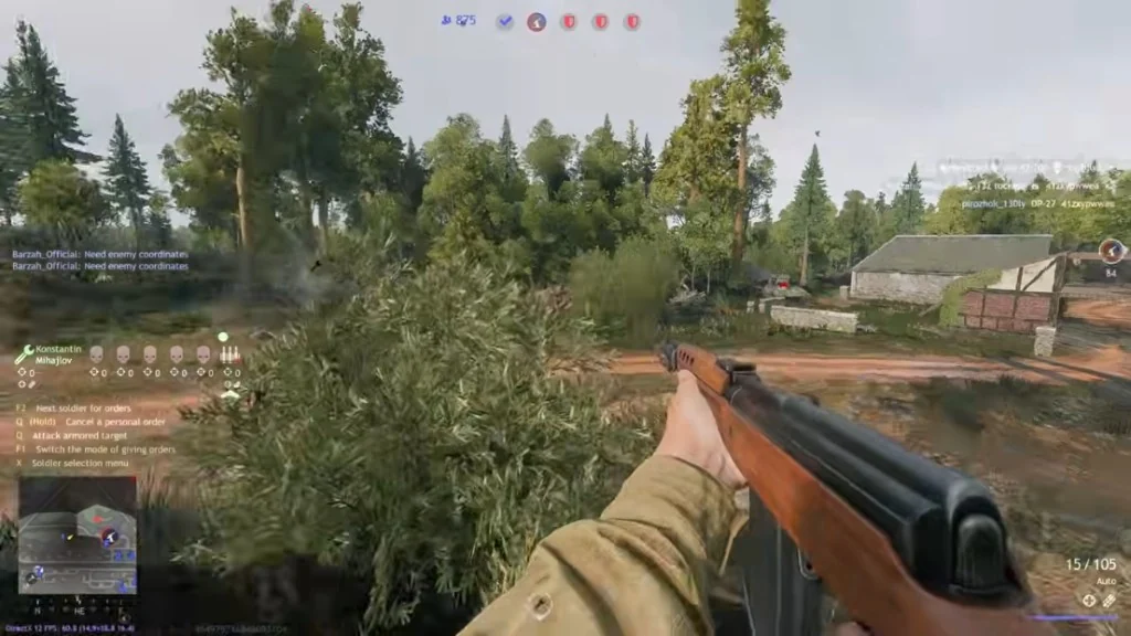 Enlisted streamproof overlay during a wooded firefight